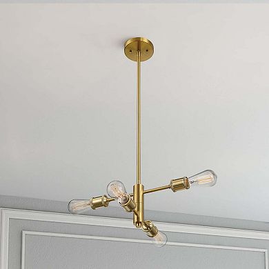 ELEMENT ACE Modern Trellis Four-Light Chandelier Vintage Pendant Lighting Fixture