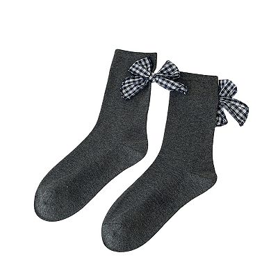 5-Pair Ankle Socks with Decorative Bow Detail Soft Knit Fabric Comfortable Everyday Giftable Sock