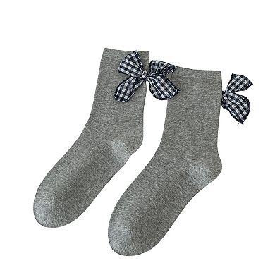 5-Pair Ankle Socks with Decorative Bow Detail Soft Knit Fabric Comfortable Everyday Giftable Sock