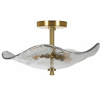 ELEMENT ACE Modern Glass Semi Flush Mount Ceiling Light Fixture with Two Lights