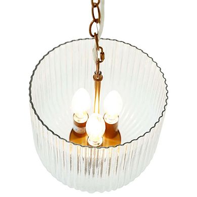ELEMENT ACE Contemporary Pendant Light Fixture with Gold Accents and Glass Shade