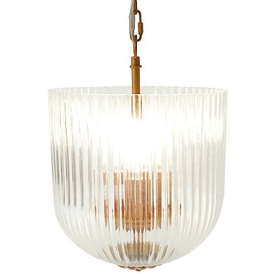 ELEMENT ACE Contemporary Pendant Light Fixture with Gold Accents and Glass Shade