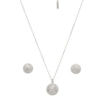 AGP PARIS Sparkling Sphere Stud Earrings and Necklace Set