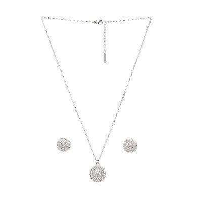 AGP PARIS Sparkling Sphere Stud Earrings and Necklace Set