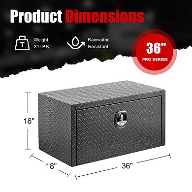 ELEMENT ACE Heavy Duty Aluminum Underbody Truck Tool Box Storage Organizer Chest with Lock