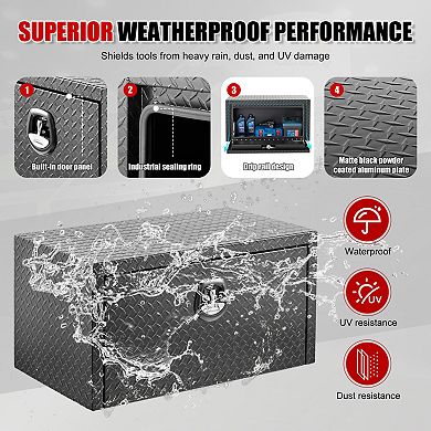 ELEMENT ACE Heavy Duty Aluminum Underbody Truck Tool Box Storage Organizer Chest with Lock