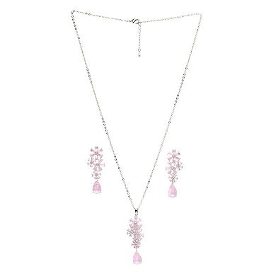 AGP PARIS Blooming Floral Drop Earrings and Necklace