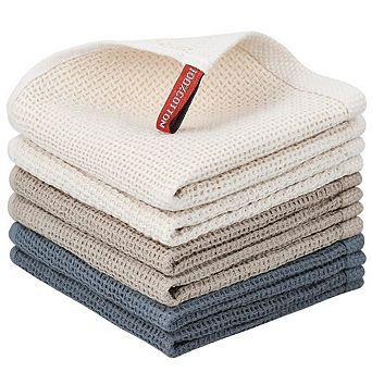 6 Pack Cotton Dish Towels, Absorbent, Quick Dry, Durable