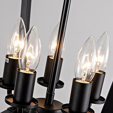 ELEMENT ACE Farmhouse Lantern Chandelier Five-Light Industrial Ceiling Fixture Adjustable Height