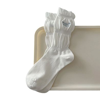 3-Pair Ruffle Crew Socks Soft Stretch Knit Scrunch Detail Comfortable Everyday Giftable Sock Set