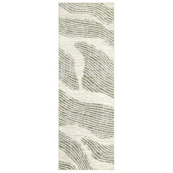 Modern Abstract Washable Area Rug - Non Slip Low Pile Carpet for Living Room Bedroom Dining