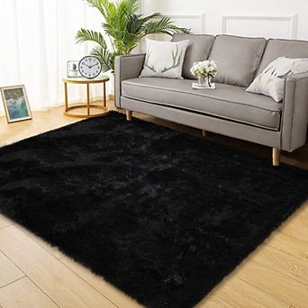Fluffy Area Rug Faux Fur Non-Shedding Carpet for Bedroom, Soft Shaggy Rug Anti