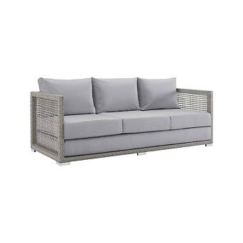 Contemporary Wicker Rattan Studio Sofa