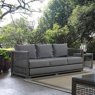 Contemporary Wicker Rattan Studio Sofa