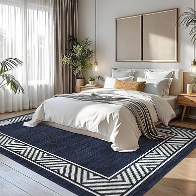 Modern Abstract Print Area Rug, Super Soft Shag Carpet for Living Room Bedroom