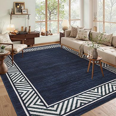 Modern Abstract Print Area Rug, Super Soft Shag Carpet for Living Room Bedroom