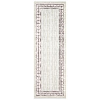 Geometric Sand Print Area Rug - Washable Polyester Velvet Carpet with Non-Slip Back
