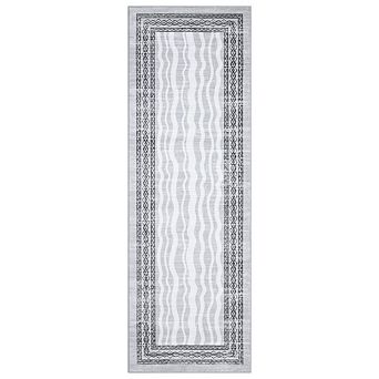 Geometric Sand Print Area Rug - Washable Polyester Velvet Carpet with Non-Slip Back