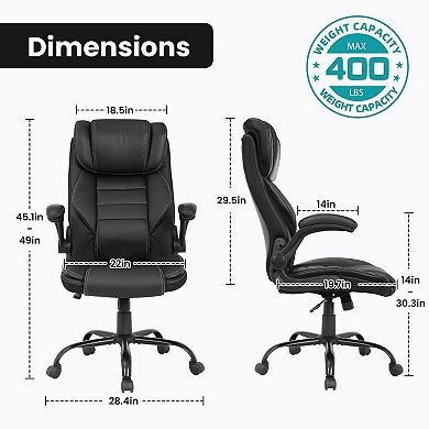 ANIXOL Big & Tall Executive Chair with Adjustable Headrest & Lumbar Support