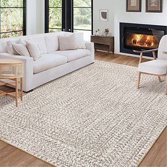 Machine Washable Area Rug for Living Room Non-Slip Bedroom Stain Resistant & Low Pile Modern Rug
