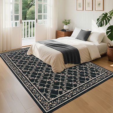 Modern Abstract Print Non-Slip Washable Area Rug, High Density Polyester, Easy Clean