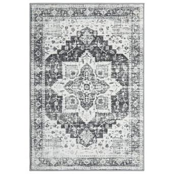 Washable Rugs for Hallway Vintage Distressed Rug Non-Slip Kitchen Rugs Oriental Area Rug