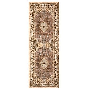 Plush 1208gsm Persian Pattern Washable Non-Slip Area Rug