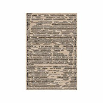 Modern Geometric Pattern Rug, Premium Polyester Pile, Soft Textured Floor Mat for Living Room