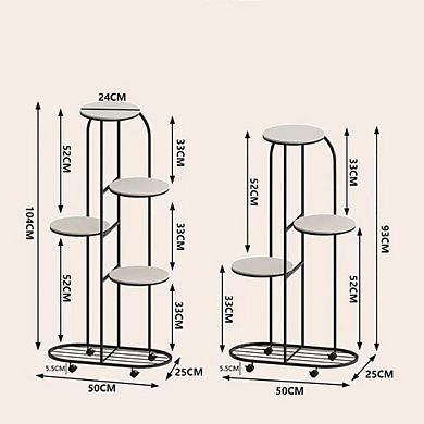 ANIXOL Four Tier Metal Corner Plant Stand with Wheels