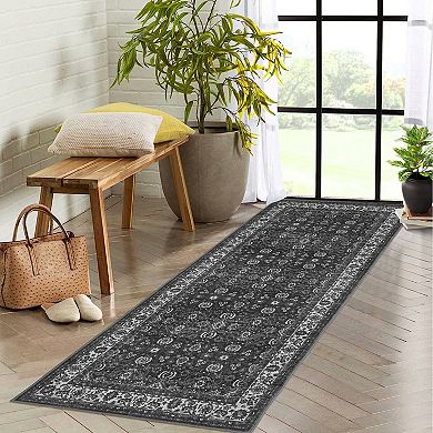 Premium Persian Medallion Print Shag Area Rug, Non-Slip Base