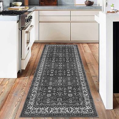 Premium Persian Medallion Print Shag Area Rug, Non-Slip Base