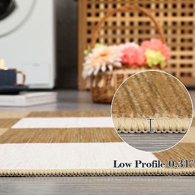 Plaid Rug, Washable Rugs, Navy Grey & Cream Checkered Rug, Indoor Check Large Area Rugs