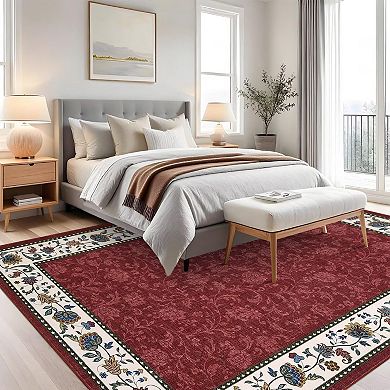 Persian-Inspired High Density Non-Shedding Soft Shaggy Area Rug, Foldable for Easy Placement