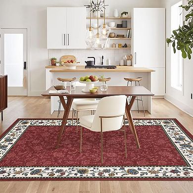 Persian-Inspired High Density Non-Shedding Soft Shaggy Area Rug, Foldable for Easy Placement