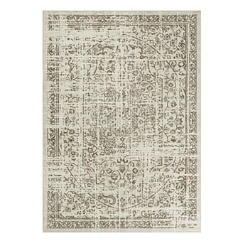 Vintage Floral Refined Area Rug, Easy to Clean for Living Room, Bedroom, Entryway