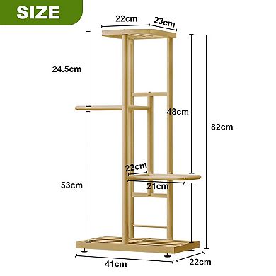 ANIXOL 4-Tier Corner Metal Plant Stand for 5 Pots