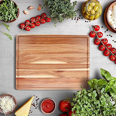 ANIXOL Acacia Wood Cutting Board with Juice Groove and Side Handles