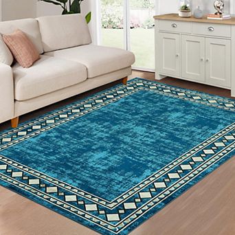 Rugs for Living Room, Soft Non-Slip Washable Area Rugs, Faux Wool Bedroom Rug
