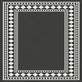 Modern Border Pattern Printed Area Rug, Non-Skid Backing, Machine Washable, Indoor Floor Carpet