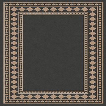 Modern Border Pattern Printed Area Rug, Non-Skid Backing, Machine Washable, Indoor Floor Carpet