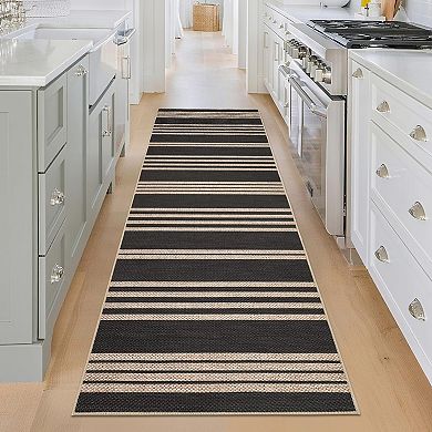 Modern Textured Washable Area Rug with Non-Skid Backing