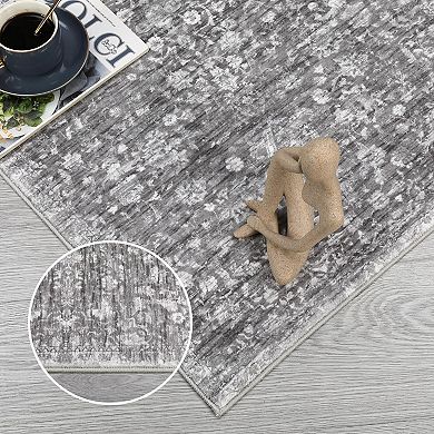 Reversible Outdoor Waterproof Rug - Oriental Medallion Patio Carpet for Deck Backyard and RV