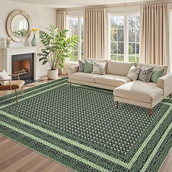 Bedroom Carpet Decorative Accessory Contemporary Low Pile Printed Area Rug for Living Room