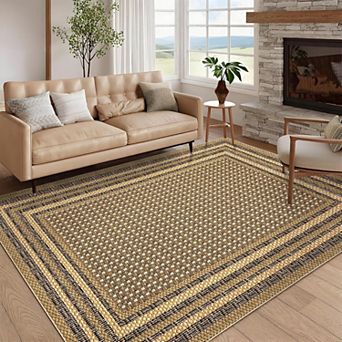 Bedroom Carpet Decorative Accessory Contemporary Low Pile Printed Area Rug for Living Room