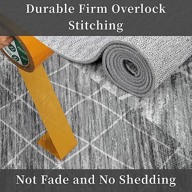 Vintage Non Slip Runner Rug - Washable Soft Carpet for Hallway Kitchen Laundry Room