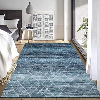 Vintage Non Slip Runner Rug - Washable Soft Carpet for Hallway Kitchen Laundry Room