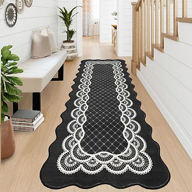 Washable Non-Slip Printed Area Rug, Polyester Carpet with Folding Design for Living Room Bedroom