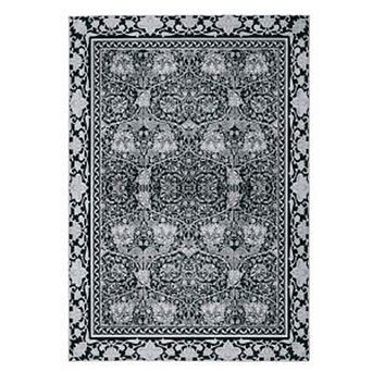 Persian Floral Printed Area Rug, 1202gsm Polyester, Non-Skid Backing