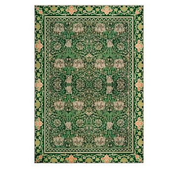 Persian Floral Printed Area Rug, 1202gsm Polyester, Non-Skid Backing