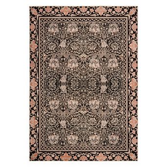 Persian Floral Printed Area Rug, 1202gsm Polyester, Non-Skid Backing